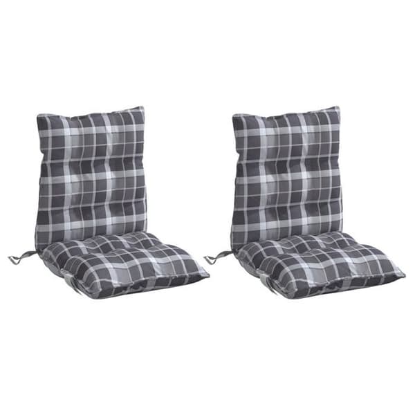 Maison Exclusive - Stolar med låg ryggstöd, 2-pack, grå rutmönster