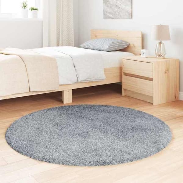 Matta - EXKLUSIVT HEM - NAVARRA - Polyester - 120x120 cm - Ljusgrå halkfri ljusgrått