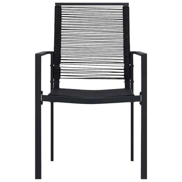 Havemøbler - EKSKLUSIVT HUS - 3 dele - Sort - Glasplade - Vandafvisende PVC rattan
