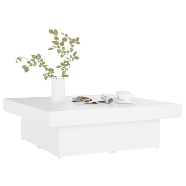 Maison Exclusive - Låg bord vit 90x90x28 cm ingenjörsträ Vit