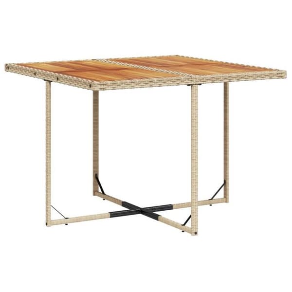 Havemøbler - EKSKLUSIVT HUS - 11 dele - Beige - Poly rattan - Akacietræ plade - Vaskbare puder beige