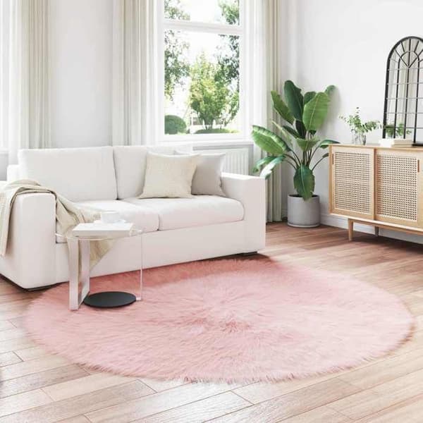Matto - MAISON EXCLUSIVE - TAFALLA - Vaaleanpunainen - Ø 160 cm - Polyesteri Ros