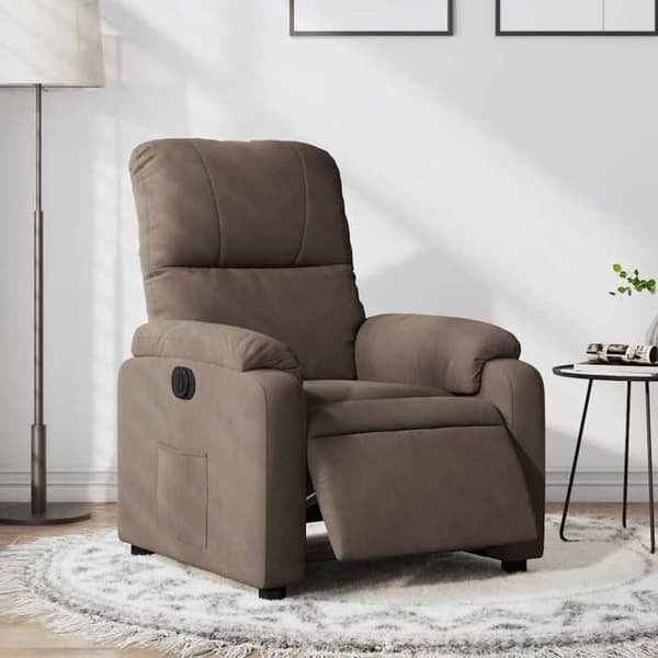 Maison Exclusive - Elektrisk lænestol i brun mikrofiber