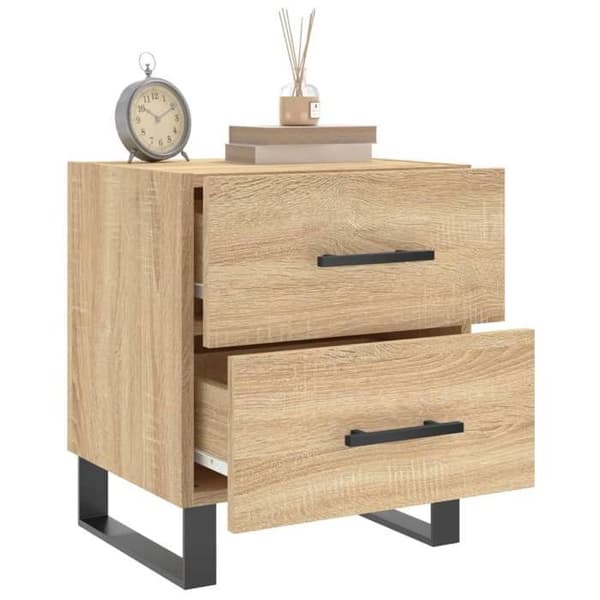 Maison Exclusive - Natborde 2 stk. egetræ sonoma 40x35x47,5 cm