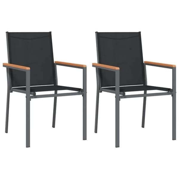 Maison Exclusive - Trädgårdsset 3 delar svart textilene och stål
