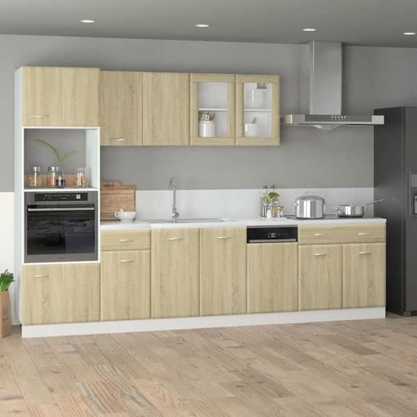 Maison Exclusive - Sæt af 7 køkkenmøbler "Lyon" i Sonoma eg