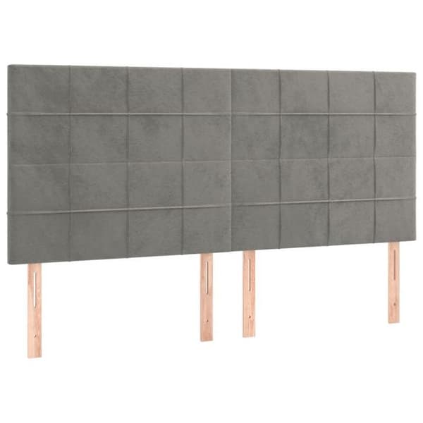 Maison Exclusive - Hovedgærde Lys Grå 160x5x118/128 cm Velour Ljusgrått