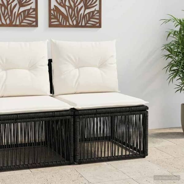 Maison Exclusive - Enhed Sofa uden armlæn Sort polyrotin