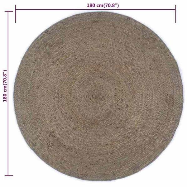 Maison Exclusive - Käsintehty Pyöreä Juteematto 180 cm Harmaa Grå
