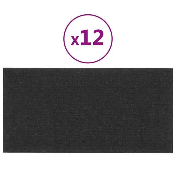 Maison Exclusive - Væghovedgærde 12 stk 60 x 30 cm Sort stof