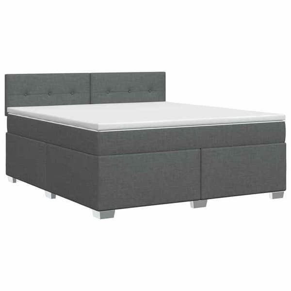 Maison Exclusive - Boxspring seng med madras Mørkegrå 140 x 200 cm Stof Mörkgrå
