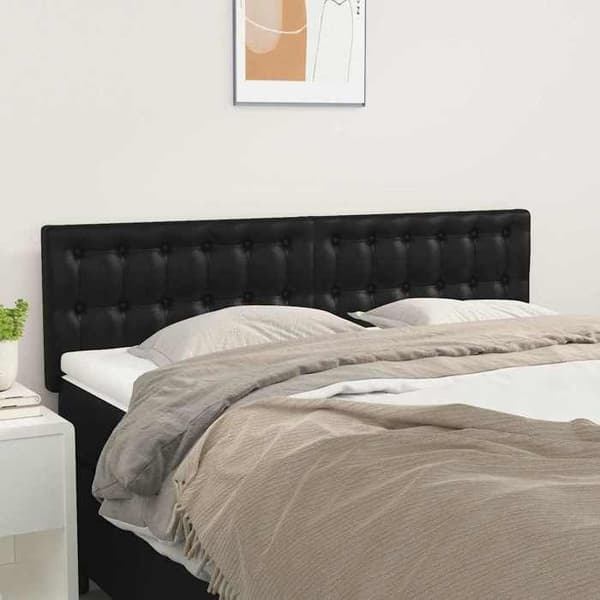 Maison Exclusive - Hovedgærder Sort 144 x 5 x 78/88 cm Syntetisk læder