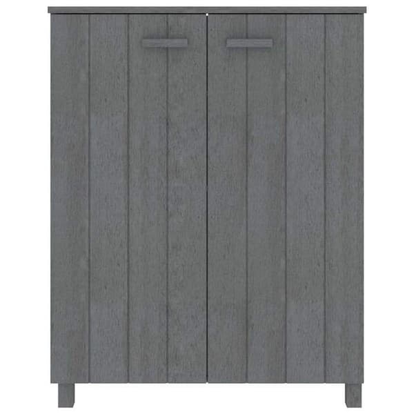 Maison Exclusive - Skoskåp HAMAR Mörkgrå 85x40x108 cm Massivt trä Mörkgrå
