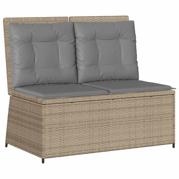 Maison Exclusive - Beige trädgårdsbänk i polyrotting
