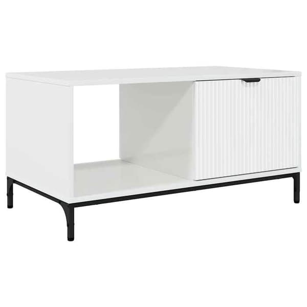 Soffbord - EXKLUSIV HEM - 90 x 49 x 46 cm - Blank vit - Ingenjörsträ - Rektangulär Strålande vit