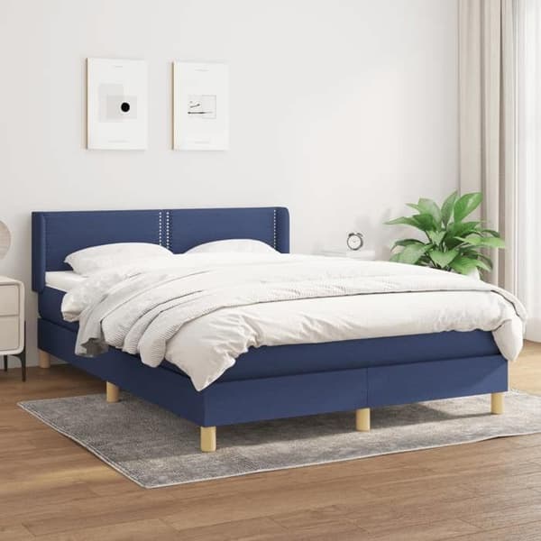 Seng med madras - Eksklusivt hjem - 140x200 cm - Justerbart sengegærde - Holdbart stof