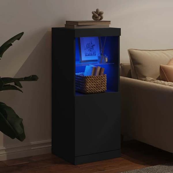 Maison Exclusive - Buffet med LED-lys sort 41x37x100 cm