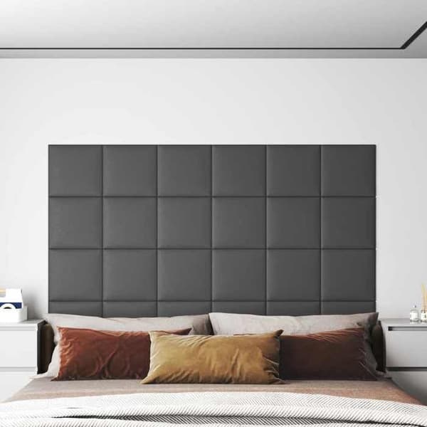 Maison Exclusive - Seinään kiinnitettävä pääty 12 kpl 30 x 30 cm Harmaa kangas Grå