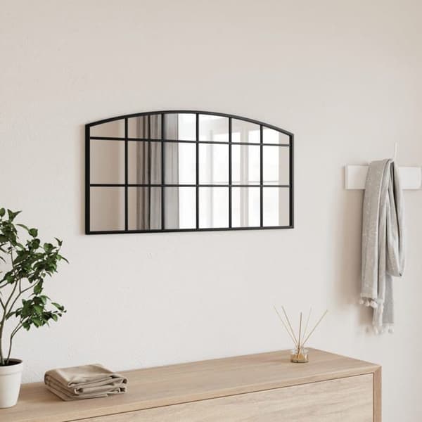 Maison Exclusive - Svart väggspegel 80x40 cm järnbåge