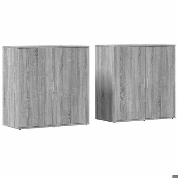Maison Exclusive - Buffeter 2 stk sonoma grå 79x38x80 cm ingeniørtræ