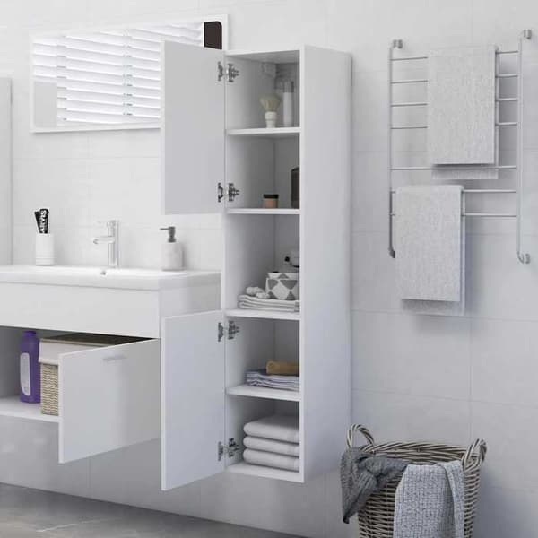 Maison Exclusive - Badrumsskåp Vit 30x30x130 cm Ingenjörsträ