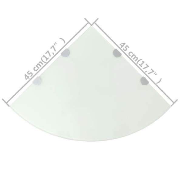 Maison Exclusive - Hörnregal 2 st och kromade stöd Vit Glas 45x45 cm Vit