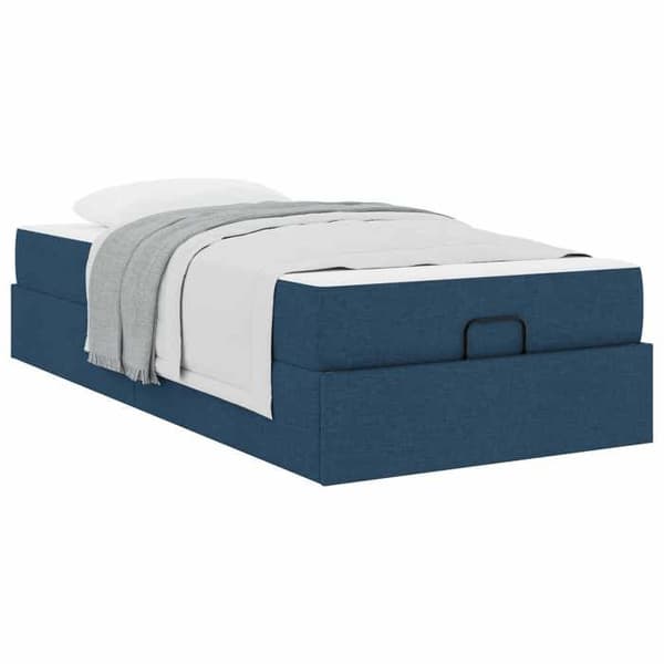 Maison Exclusive - Sengestel med madras 2 dele Blå stof Blå