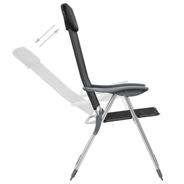 Maison Exclusive - Campingstole, foldbare, sæt af 4, Sort Aluminium