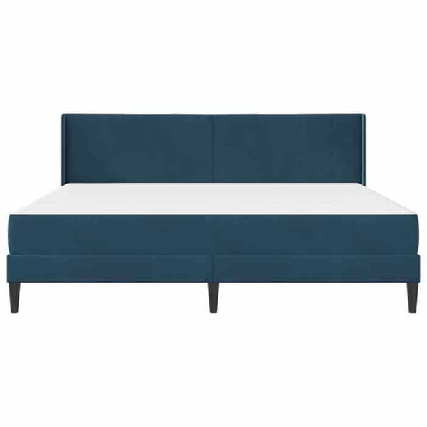 Sengestel - EKSKLUSIV HUS - 200 x 200 cm - Blå velour - Pocketfjedermadras - Lamelseng Blå