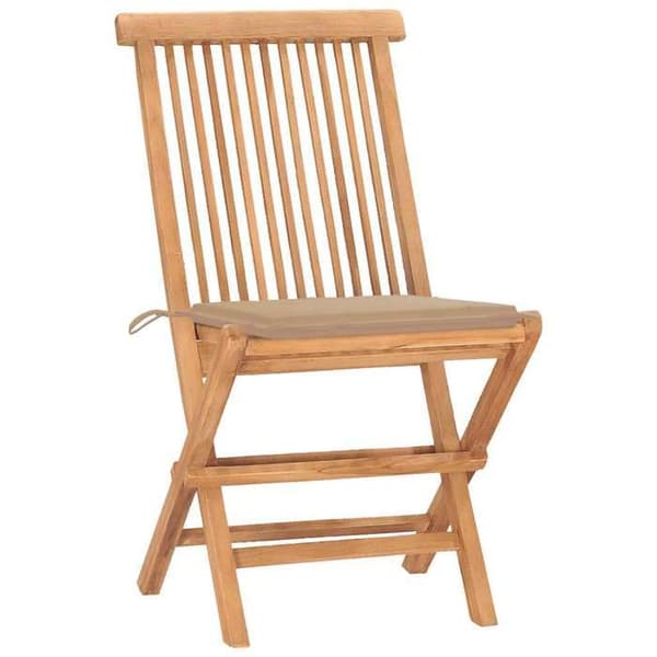 Maison Exclusive - Fällbart utomhusmatbord med kuddar 3 delar Teak