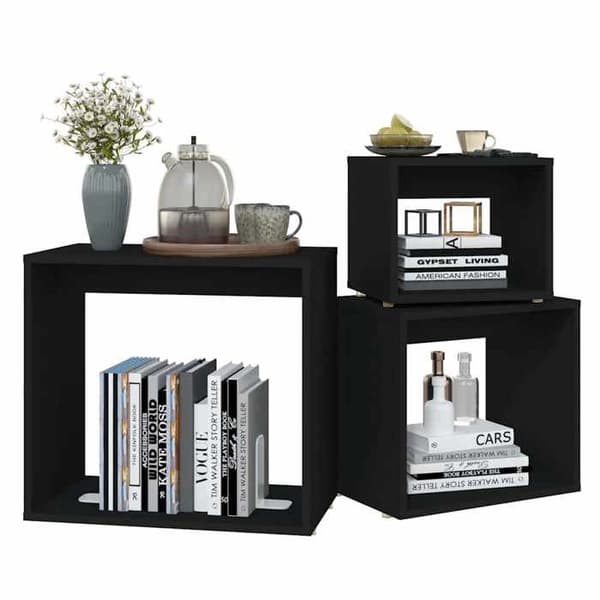 Maison Exclusive - 3 stk. Sort Agglomereret Borde