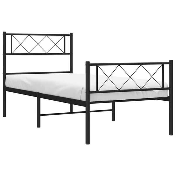 Sengestel - EKSKLUSIV HUS - 100x190 cm - Stål - Sort - Lamelseng Svart