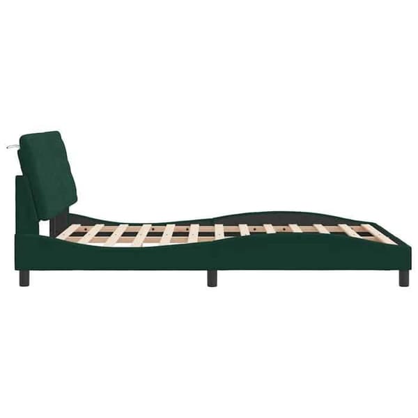 Maison Exclusive - Sängram utan madrass mörkgrön 120x200 cm sammet