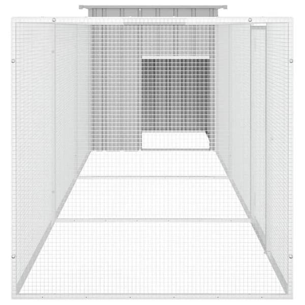 Exklusivt hus - Hönsgård Grå 400x91x100 cm Galvaniserat stål grå