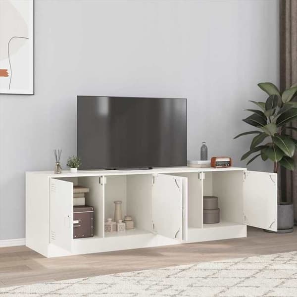 Maison Exclusive - TV-möbler 2 st vit 67x39x44 cm stål Vit