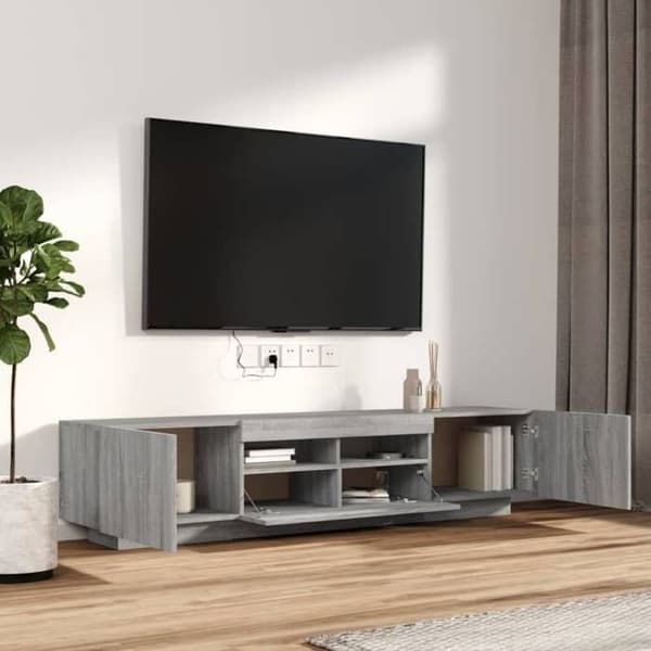 Maison Exclusive - TV-møbel sæt med LED-lys 2 stk Sonoma grå Sonoma grå