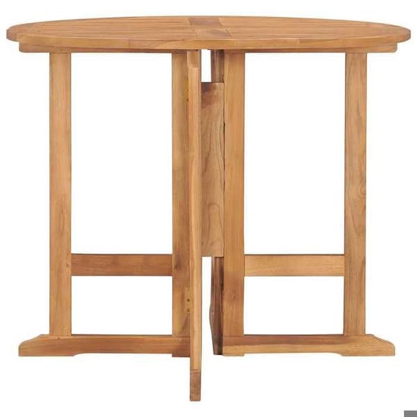 Maison Exclusive - Sammenklappeligt have spisebord Ø90x75 cm i solid teaktræ