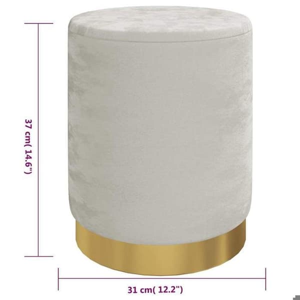 Maison Exclusive - Rund förvaringspall Ljusgrå Sammet 31 x 37 cm Ljusgrått
