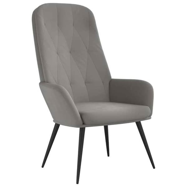 Maison Exclusive - Vaaleanharmaa samettinen rentoutumistuoli