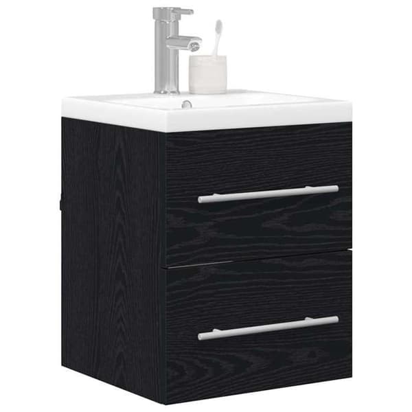 Maison Exclusive - Badeværelsesvaskeskab i sort eg 41 x 38,5 x 48 cm svart ek