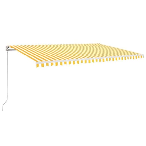Maison Exclusive - Automatisk markis med vindsensor LED 500x350cm Gul och vit