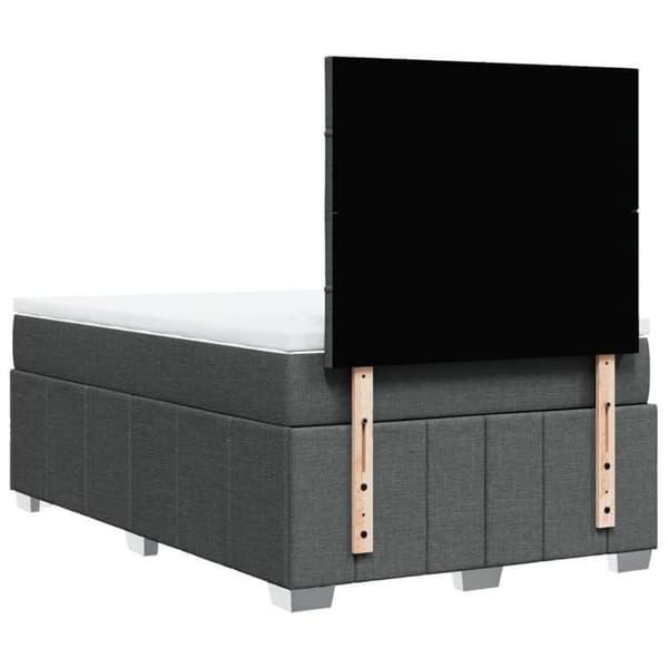 Maison Exclusive - Seng med lameller og madras Mørkegrå 120x200cm Stof