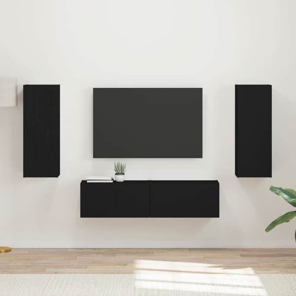 Maison Exclusive - Sæt af 2 TV-møbler Sort Ingeniørtræ
