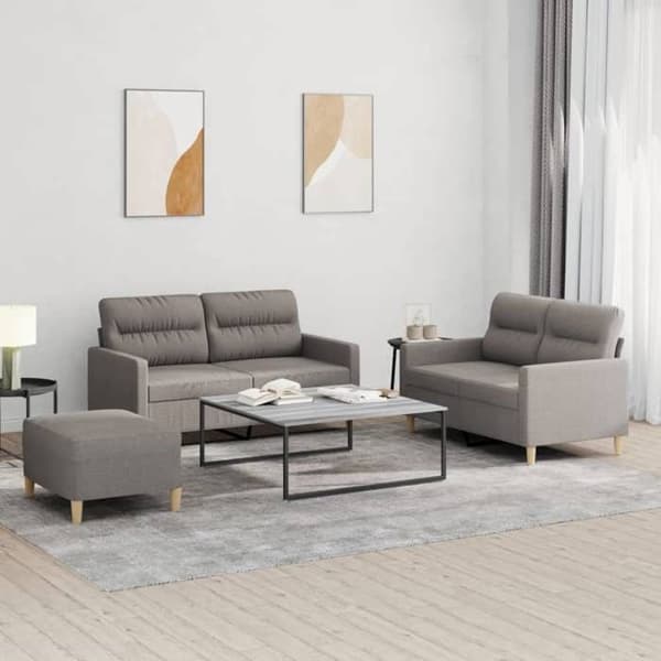 Maison Exclusive - 3 kpl:n sohvasetti tyynyillä, taupe kangas Mol