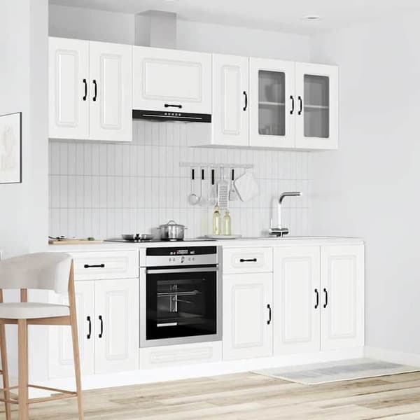 Maison Exclusive - Köksskåpset 8 delar Kalmar vit ingenjörsträ
