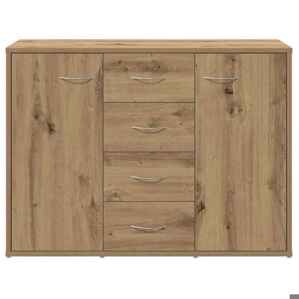 Maison Exclusive - Buffet i egetræ, håndlavet 88x30x64 cm, ingeniørtræ