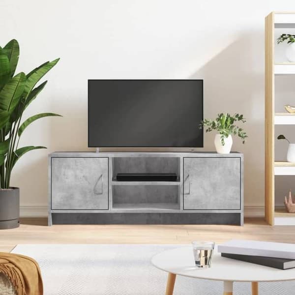 Maison Exclusive - TV-møbel grå beton 102x30x37,5 cm ingeniørtræ