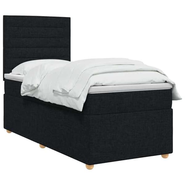 Maison Exclusive - Boxspring säng med madrass Svart 100 x 200 cm Tyg