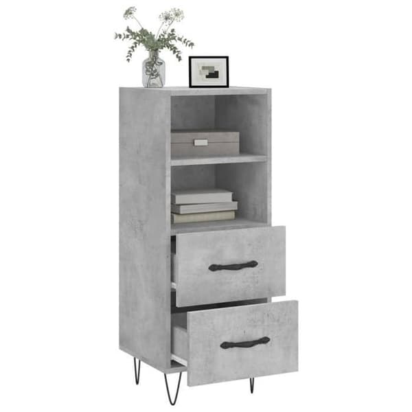 Maison Exclusive - Buffé Grå betong 34,5x34x90 cm Ingenjörsträ
