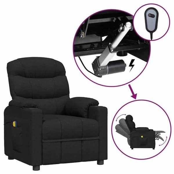 Maison Exclusive - Elektrisk massage stol Sort Stof